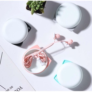 Tai Nghe Có Dây Giắc Cắm 3.5mm Kèm Hộp Đựng Hình Dấu Chân Mèo Dễ Thương Ốp