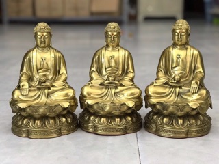 Phật Tổ A Di Đà ngồi Đài Sen Bằng đồng giá 1 tượng vật phẩm tượng Phật phong thủy trang trí quà tặng