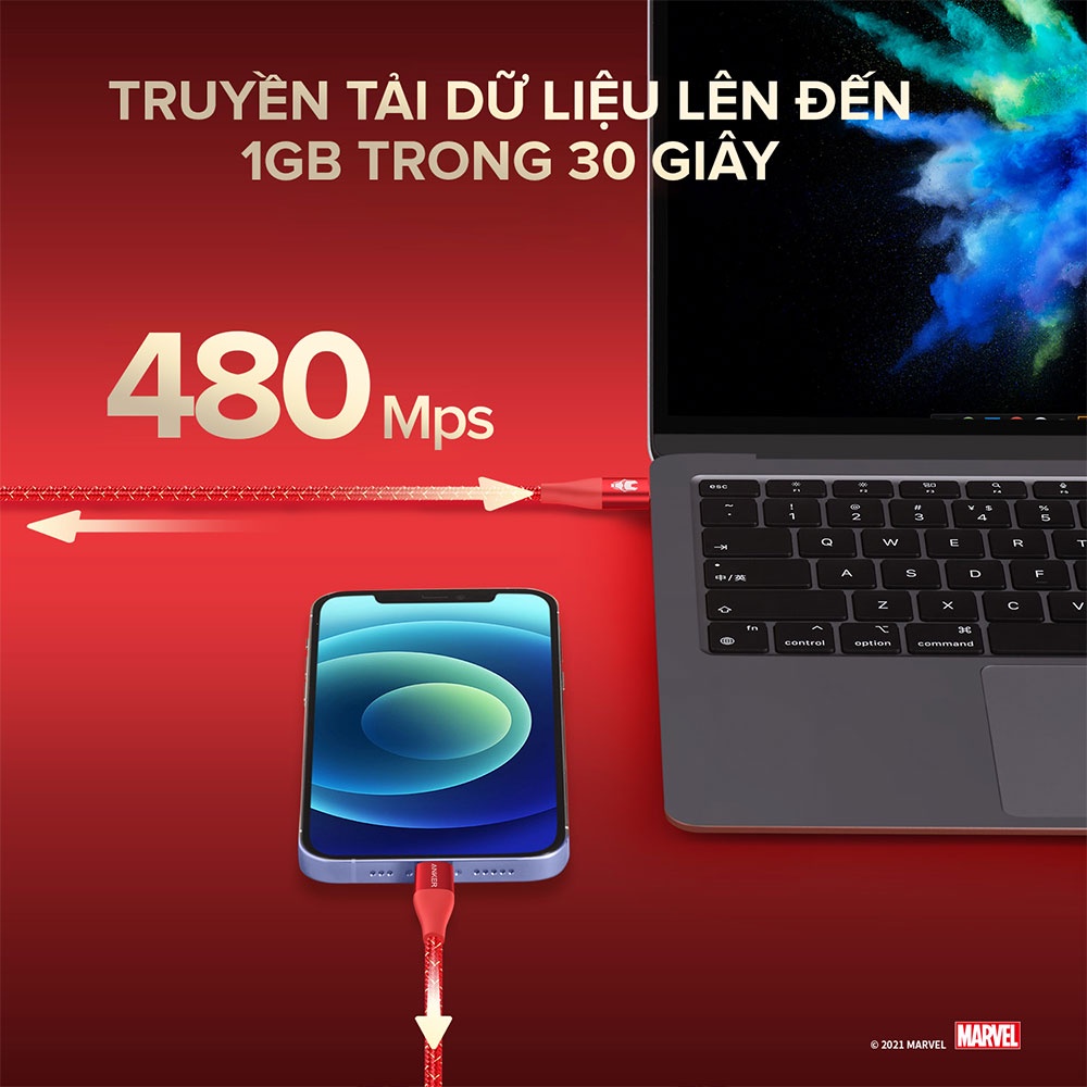 Ảnh Cáp Sạc ANKER Powerline+ II USB-C To LIGHTNING MARVEL - Dài 1.8M - A9551 3