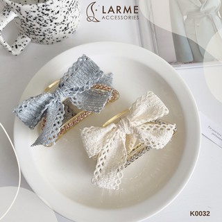 Kẹp tóc càng cua Hàn Quốc nơ đính đá sang trọng Larme accessrories - K0032
