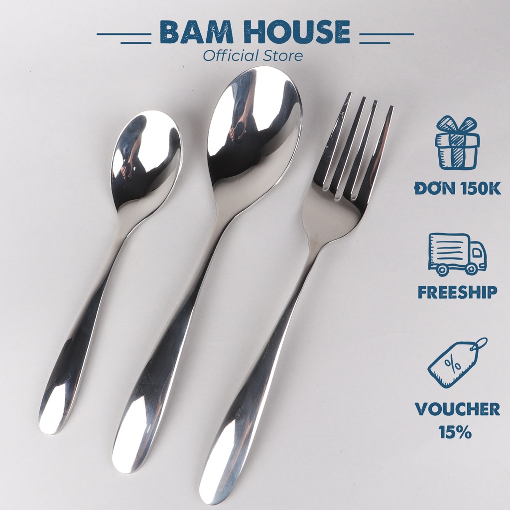 Muỗng Nĩa Bam House inox 304 trăng cao cấp MVS04 | Shopee Việt Nam