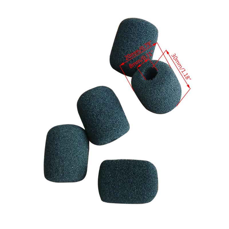 Set 5 mút xốp bọc đầu micro chắn gió màu đen