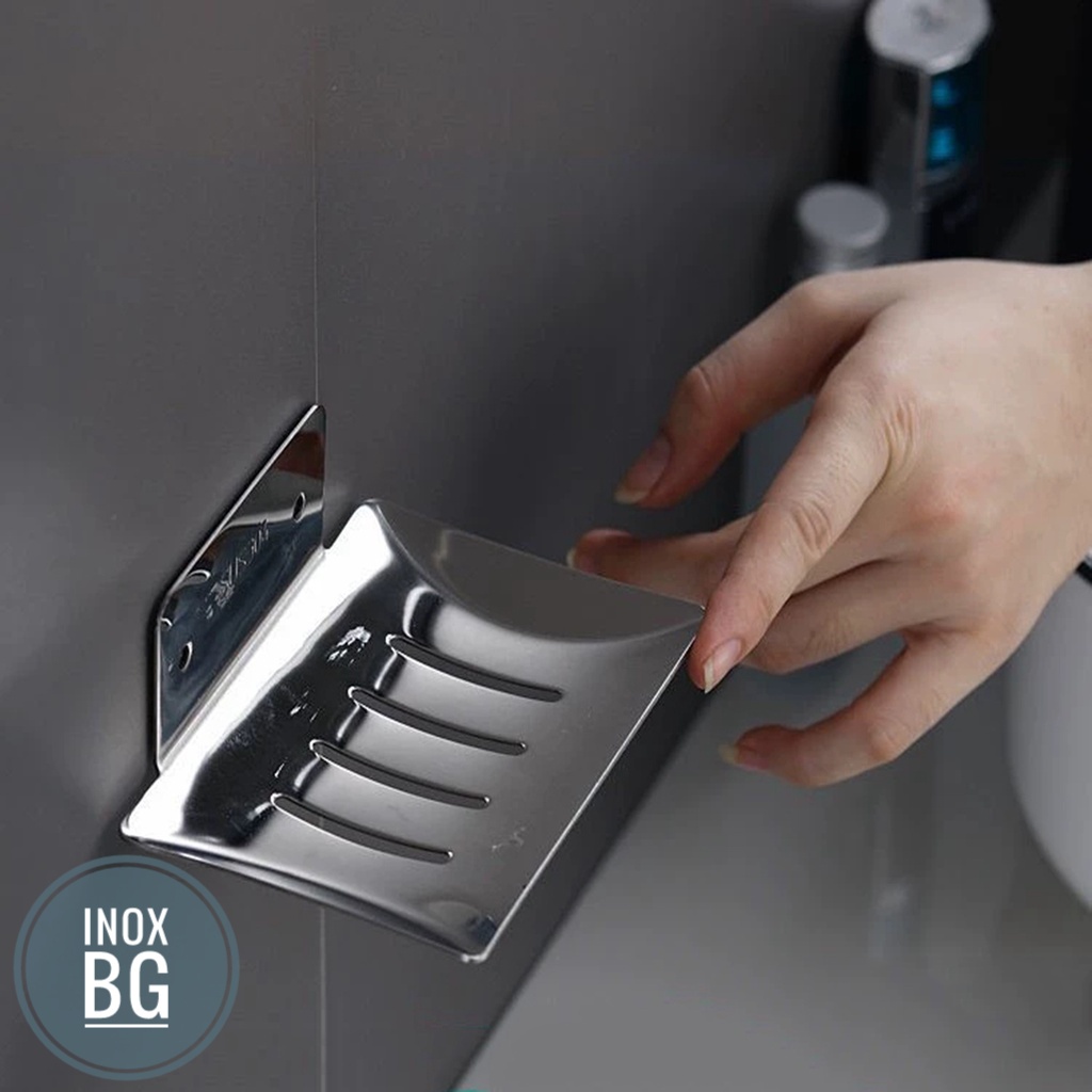 [INOX304] Khay đựng xà phòng tắm inox 304 mờ dán tường hoặc khoan tường ...