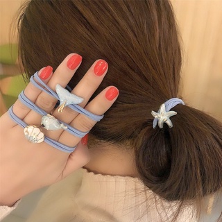 Dây buộc tóc co giãn trang trí sao biển hợp kim nhôm đáng yêu dành cho nữ