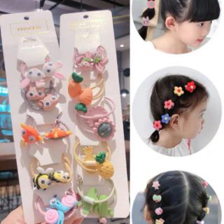 (XẢ LỖ ) Set 10 dây buộc tóc xinh xắn đủ hình cho bé