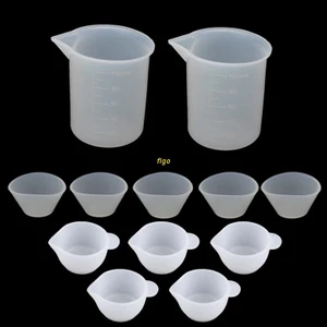 Bộ 12 Cốc Đong Silicone 100ml 20ml 10ml Chuyên Dụng Làm Trang Sức Resin UV DIY