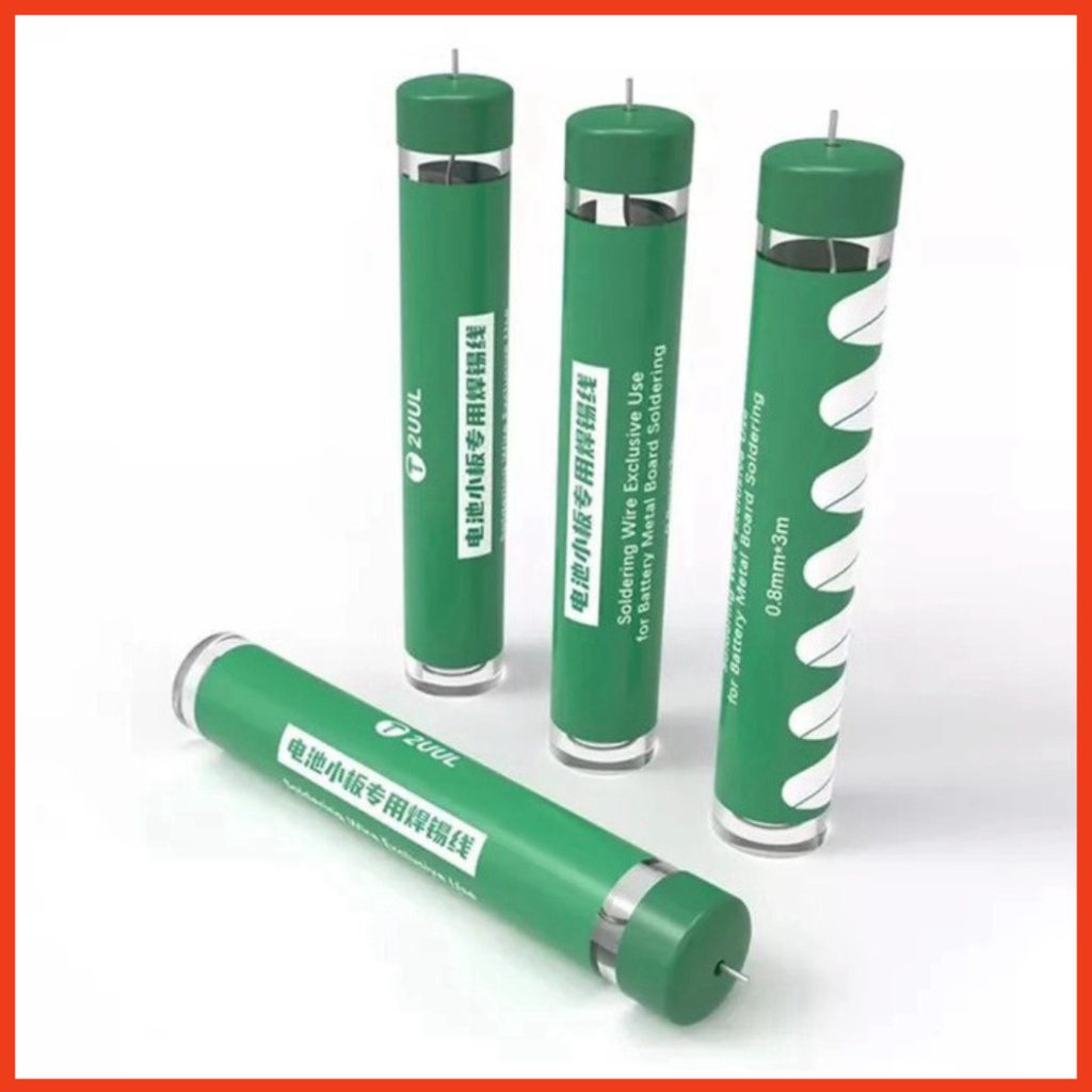 Dây thiếc hàn 173°c 2UUL dùng hàn cell pin, dây pin, tiếp điểm pin. Dây dài 3m, lõi 0.8mm