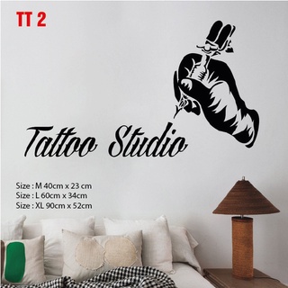 Decal in trang trí Tattoo Studio ( Nền trắng hình màu đen ), thu hút khách hàng, tạo điểm nhấn, tăng doanh thu  P1