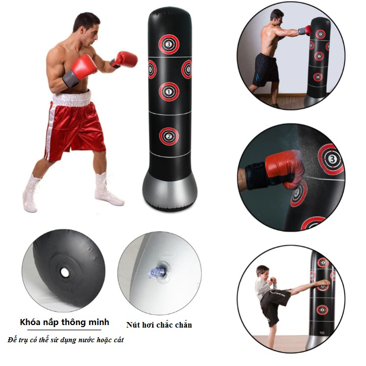 Ảnh Vỏ Trụ Đấm Bốc Boxing Muay Thái Karate Tự Cân Bằng Cao Cấp – Kèm Bộ Bơm Hơi – Chính Hãng Amalife 2