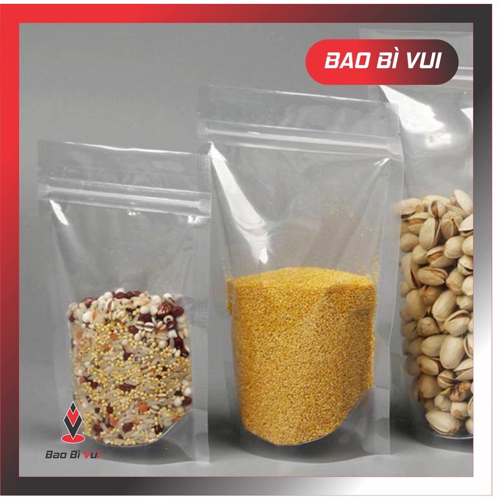 [1kg] Túi zipper trong đáy đứng - BAO BÌ VUI