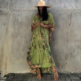 DN0007 Gợi Cảm Mùa Hè Boho Bikini Che Phủ Sọc Nữ Đi Biển Đầm Tắm Phù Hợp Với Che Mùa Hè Áo Maxi Đầm Kaftan
