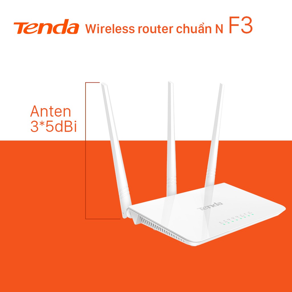 Ảnh Bộ Phát WiFi Tenda F3 Chuẩn N 300Mbps - Hàng Chính Hãng 2