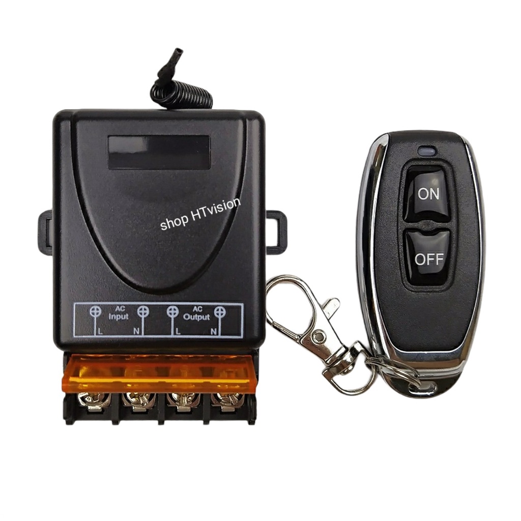 Bộ công tắc điều khiển từ xa 100m/30A/220V remote sóng RF 433MHz dùng cho máy bơm,đèn ,quạt ntt95