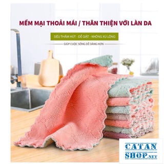 Khăn lau bếp đa năng 2 mặt siêu thấm nước, thấm hút tốt thiết kế tiện dụng cho nhà bếp Khanruachen