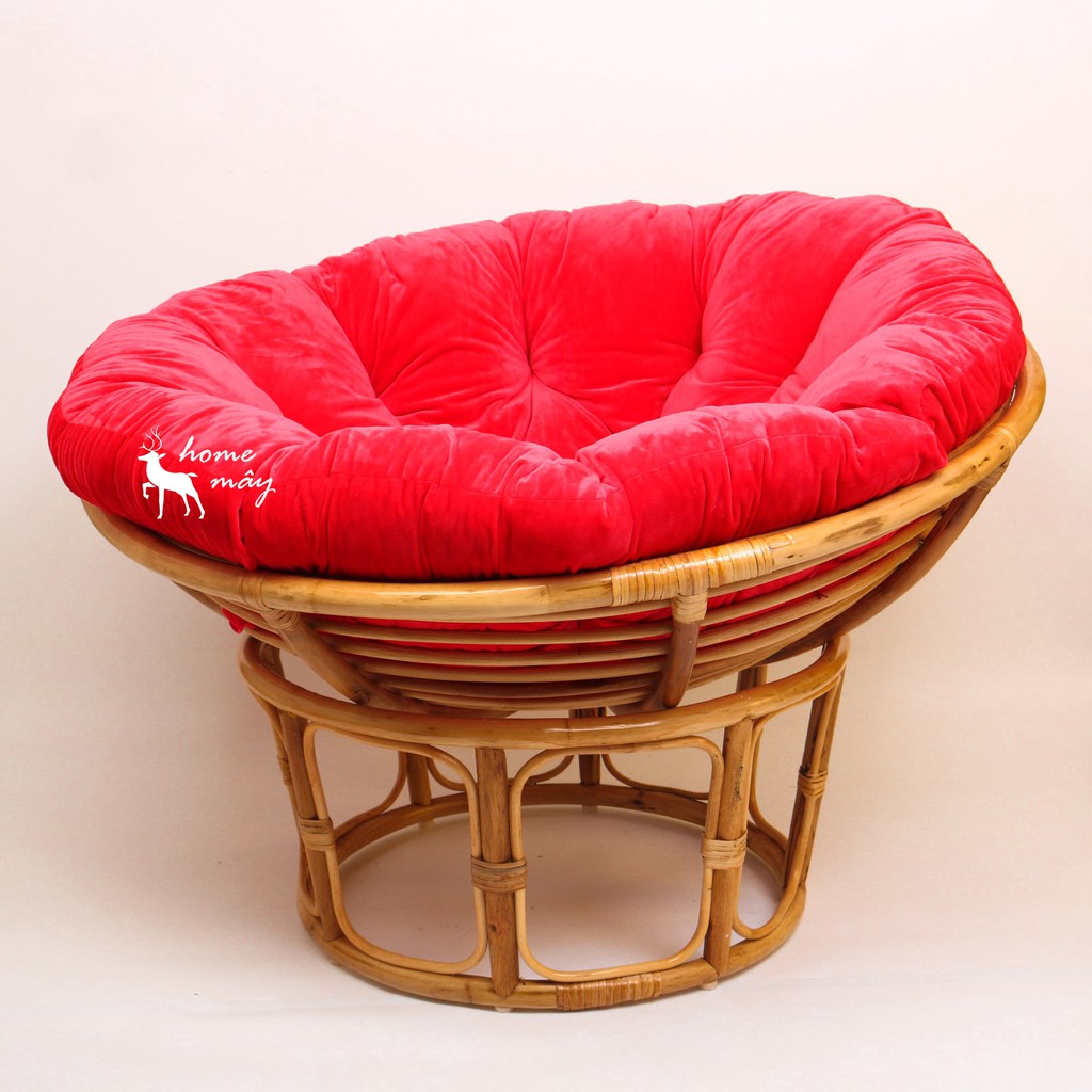 Ghế Mây Papasan KÈM nệm tròn - Sản phẩm thư giãn cho phòng khách và phòng ngủ từ HOME MÂY