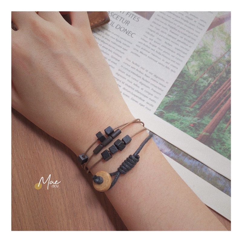 Vòng tay Tuki - Vòng hạt gỗ li ti vintage