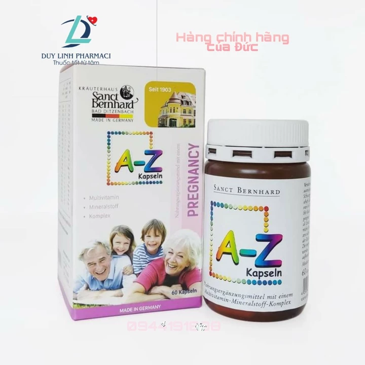 Vitamin Tổng Hợp A-Z Kapseln Bổ Sung 24 Vitamin, Khoáng Chất Tổng Hợp, Tăng Cường Đề Kháng Lọ 60viên