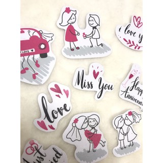 Sticker nổi chủ đề tình yêu trang trí khung ảnh, lovebox, scrapbook...
