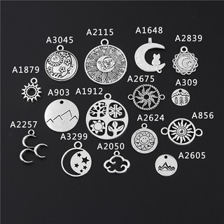 10 Chiếc Cổ Sliver Tròn Nhìn Ban Đêm Quyến Rũ Mặt Trời Sao Trăng Mây Thiên Nhiên Mặt Dây Chuyền Làm DIY Phụ Kiện Thủ Công