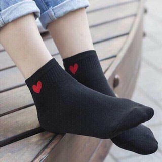 Set 10 Đôi Tất Cổ Ngắn Hoạ Tiết Trái Tim ( Ảnh Thật)