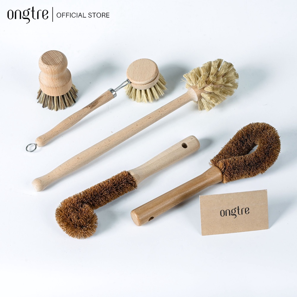 Eco Brush Set ONGTRE, Bộ Cọ Rửa Nhà Bếp, Cọ Tre, Cọ Xơ Dừa, Bàn Chải Vệ Sinh Đa Năng
