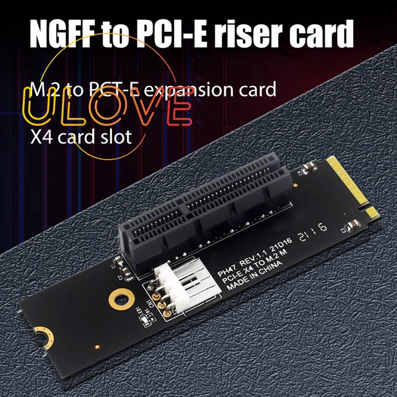 Bảng Mạch Chuyển Đổi NGFF M.2 Sang PCI-E 4X M2 M Key Sang PCIe X4 Có Đèn LED Chỉ Thị SATA