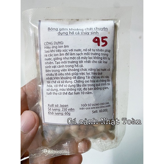 KHOÁNG VIÊN NHẬT BEEBALL DÙNG KHỬ ĐỘC NƯỚC DÙNG NUÔI TÉP CẢNH CÁ THỦY SINH 250 VIÊN 60G