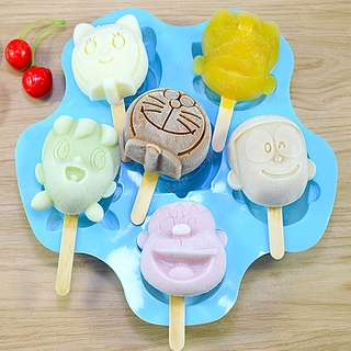 Khuôn Silicon Làm Socola,Thạch Rau Câu,Kẹo Dẻo,Pudding Trang Trí Hình 6 Nhân Vật Doraemon