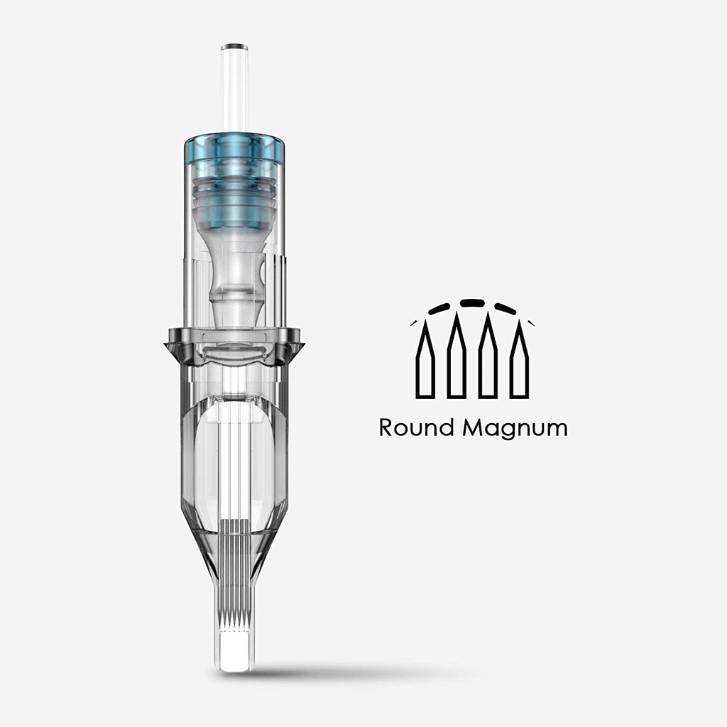Hộp mực xăm lỗ sâu 20 chiếc Kim xăm tiệt trùng dùng một lần chuyên nghiệp An toàn RL / RM / RS / M1 #12 Tiêu chuẩn
