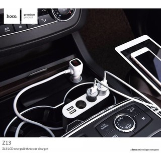 Tẩu sạc ô tô / Cốc sạc xe hơi Hoco Z13 tích hợp 5 cổng sạc - có màn hình LCD (Trắng) - Phụ Kiện Nhất Tín