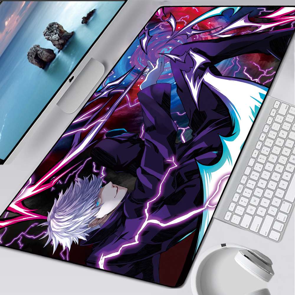900x400x2mm Anime Jujutsu Kaisen Khóa Cạnh Chuột Chơi Game Lớn Miếng Lót Máy Tính Game Thủ Lớn 90x40cm 70x30cm Miếng Lót Chuột Văn Phòng Thảm Cho Bàn PC Notebook