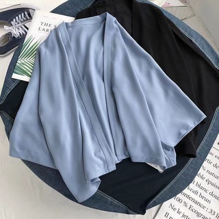 Áo Khoác Kimono Vải Voan Phong Cách Hàn Quốc Cổ Điển Thời Trang Mùa Hè Hàng Mới Dành Cho Bạn Nữ