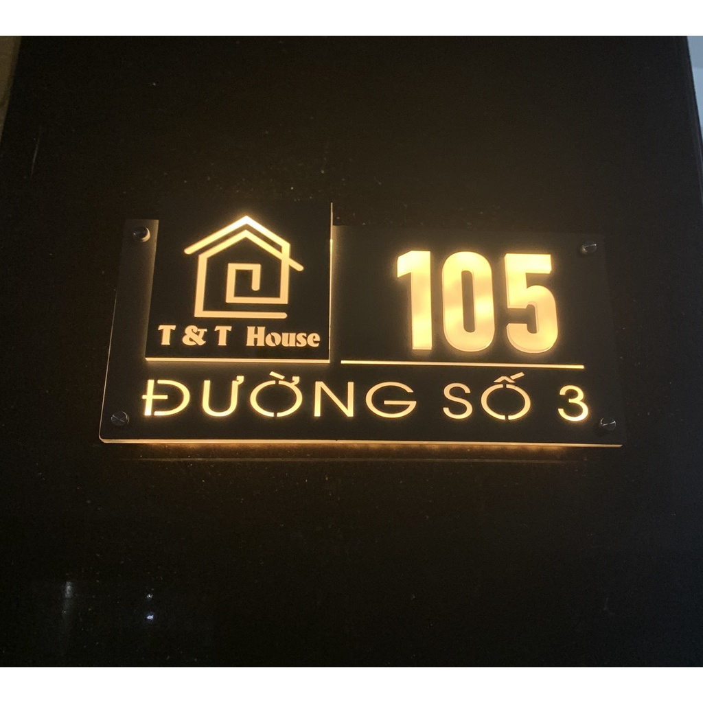 Biển số nhà có đèn LED. Bảng số nhà. Đặt hàng theo yêu cầu. BSN-29