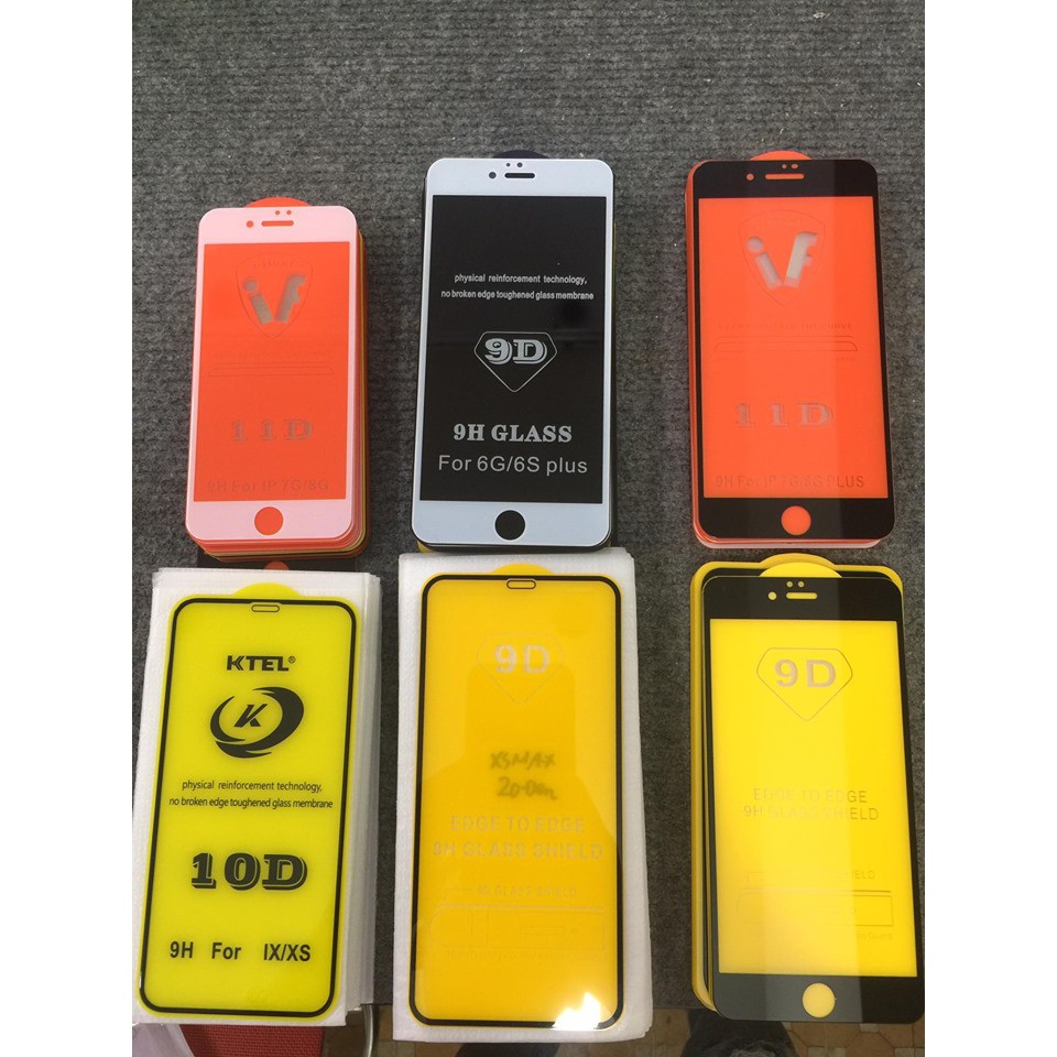 Kính cường lực FULL dành cho 6/7/8/6Plus/7plus/8plus/X/Xs/11/11pro/XsMax/ProMax