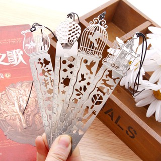 3 Thước Kèm Bookmark Kim Loại - Thỏ Hồng VPP