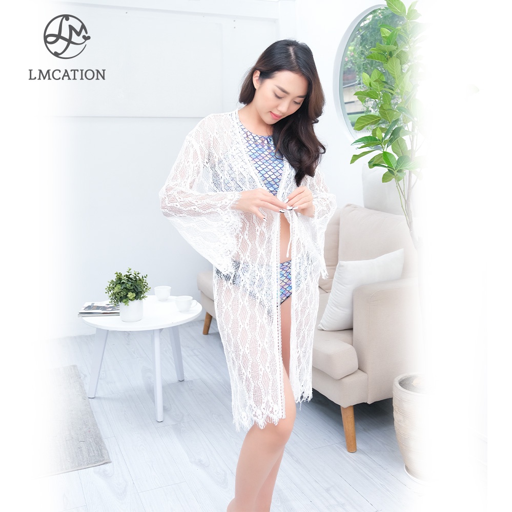 [Mã BMLTB35 giảm đến 35K đơn 99K] Áo Kimono Ren LMcation Lily - Trắng