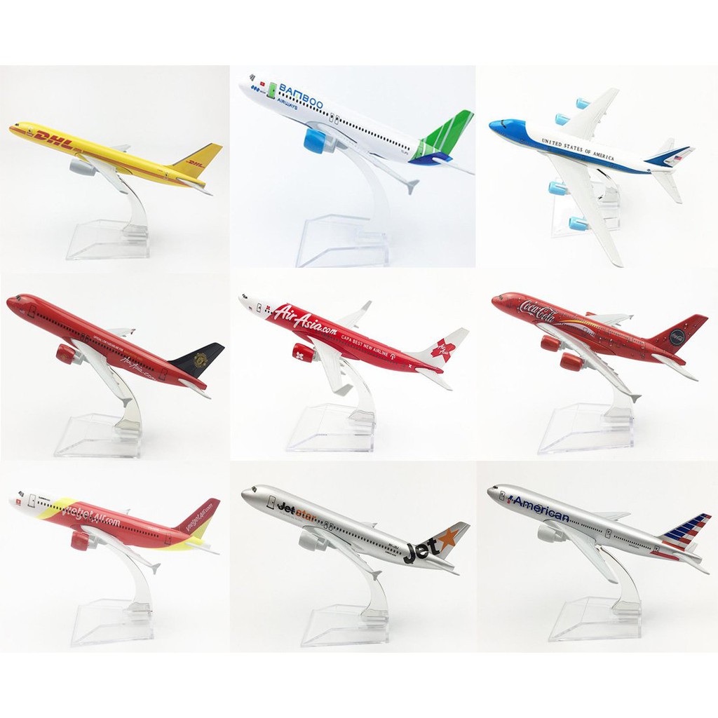 Tổng hợp mô hình máy bay kim loại 16cm(Mô hình máy bay+ đế trưng bày)