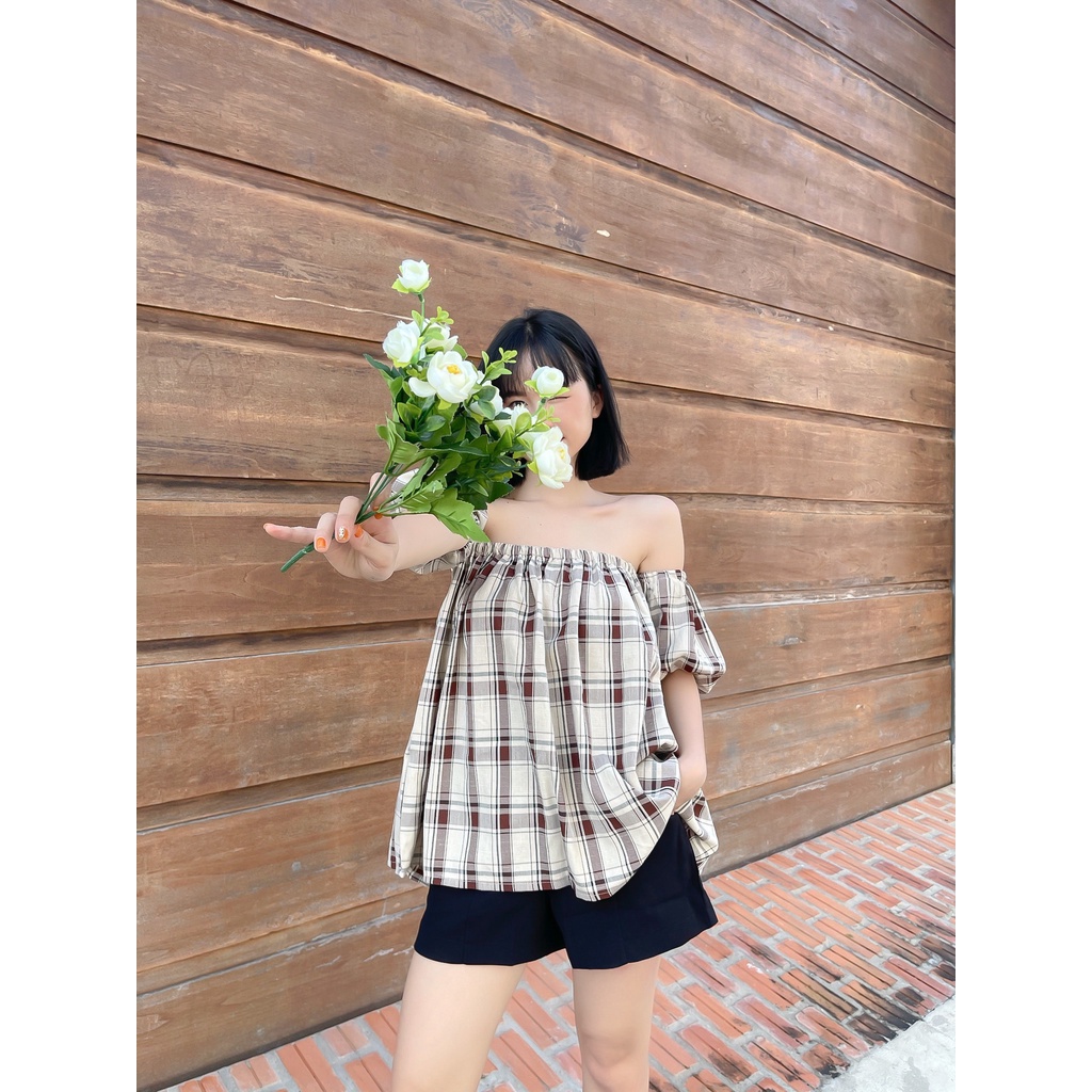 ÁO TRỄ VAI TAY BỒNG NỮ ÁO KIỂU BÁNH BÈO TAY PHỒNG - OFF SHOULDER TOP