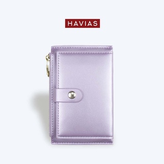 FOLD HAVIAS ví mini unisex nam nữ da Crossgrain thật nhập khẩu 100%