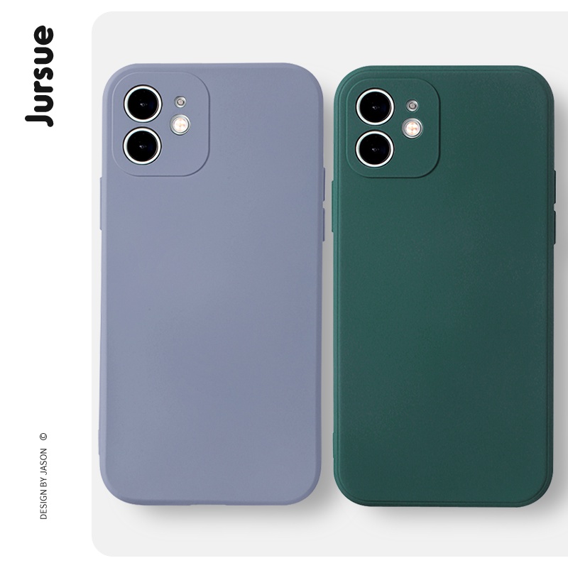 JURSUE Ốp lưng màu trơn tối giản thanh lịch chống sốc chống bẩn mềm cho iPhone 17 Air 16 15 14 13 12 11 PRO MAX SE 2020 X XR XS ip 8 7 Plus S