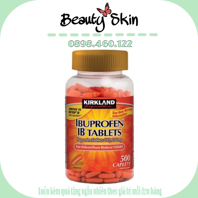 Viên Uống Ibuprofen IB Tablets Kirkland Signature 500 Viên Cam Shopee