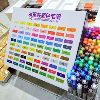 [bút màu nước 2 đầu] Bộ 80 màu Aquarrele Brush STA