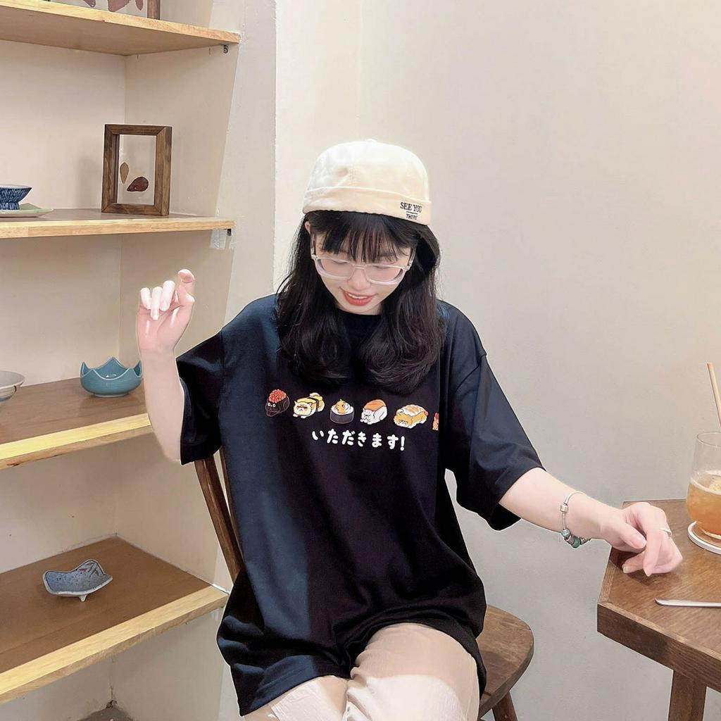 Áo Thun Sushi Meow Nam Nữ Unisex Form Rộng Oversized