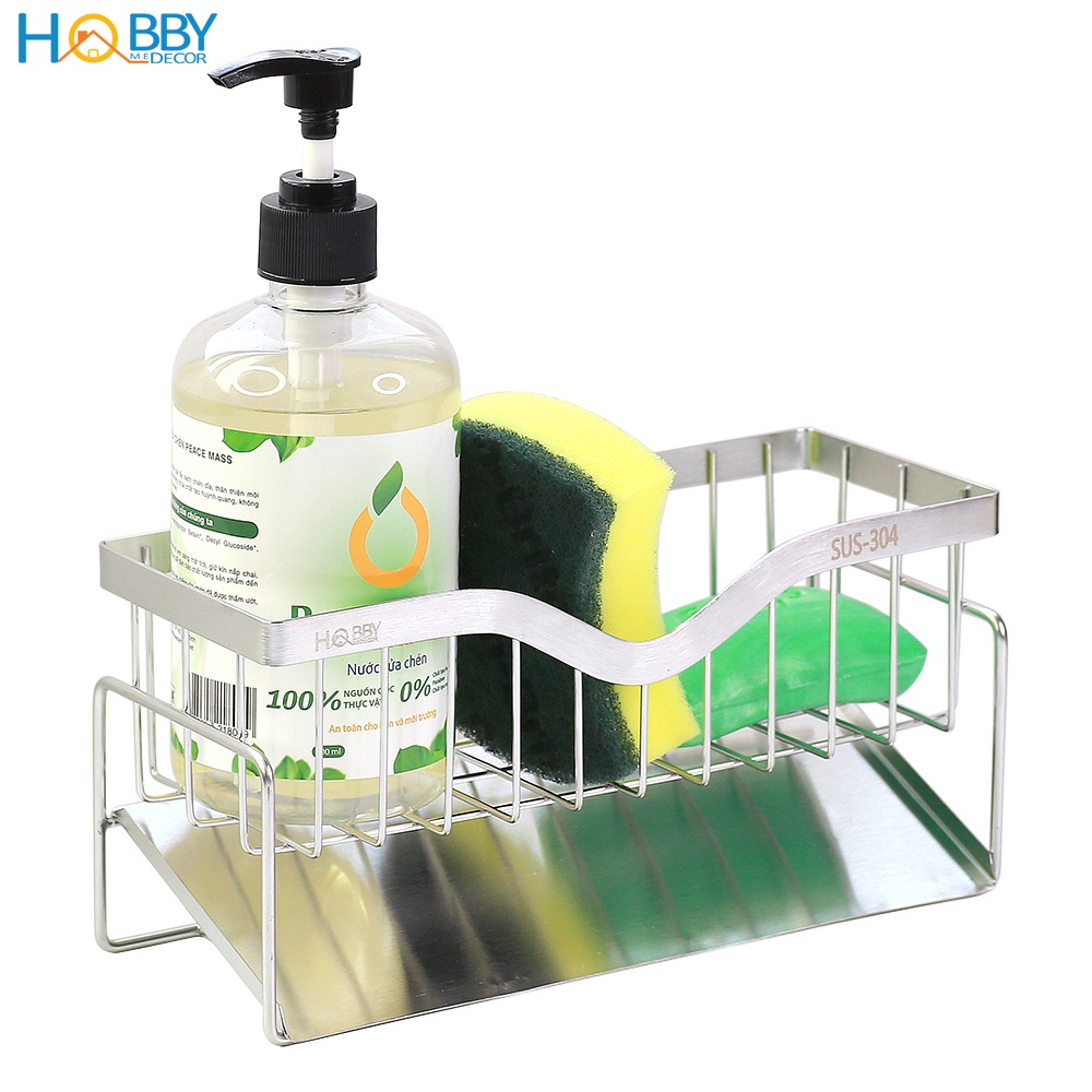 Kệ rổ đựng đồ rửa chén Hobby Home Decor KRC8 chất liệu Inox 304 gác lên bồn rửa chén cho ráo nước