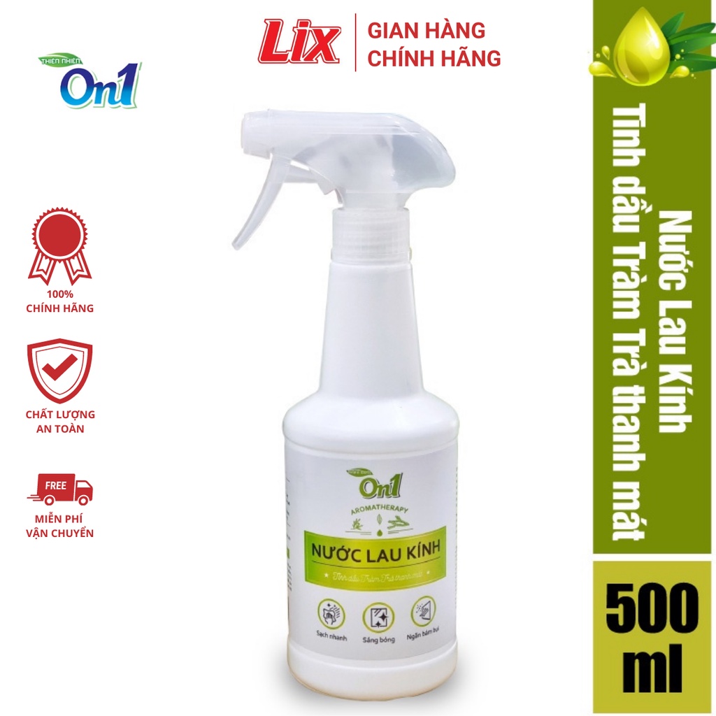 Nước lau kính On1 500 ml N6601, Vệ sinh sạch bụi bẩn, cặn bám lâu ngày vách kính, gương nhà tắm, cửa sổ đa năng