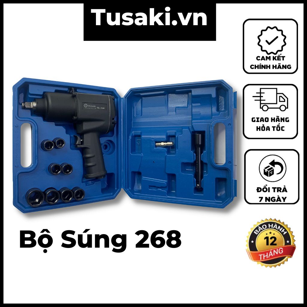Súng Siết Bulong, Máy Mở ốc Bulong 1/2 Tặng Kèm Khẩu TUSAKI- JAPAN ...