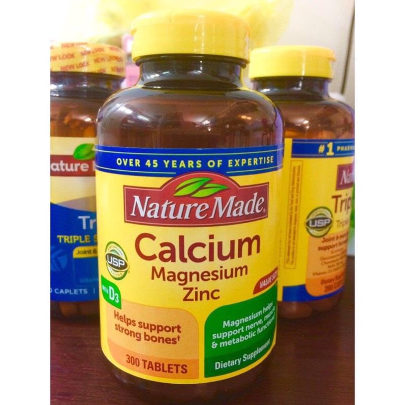 Viên uống bổ sung canxi Nature Made® Calcium Magnesium Zinc With