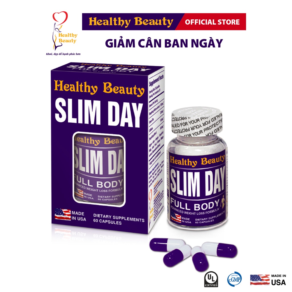 Ảnh Viên Uống Giảm Cân An Toàn Ban Ngày HB SLIMDAY 60 Viên 1