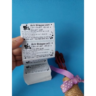 [Hỏa Tốc] ⚡ Combo 200 Tem Cảm Ơn Anh Shipper Có Sẵn Keo Kích thước 65x35mm