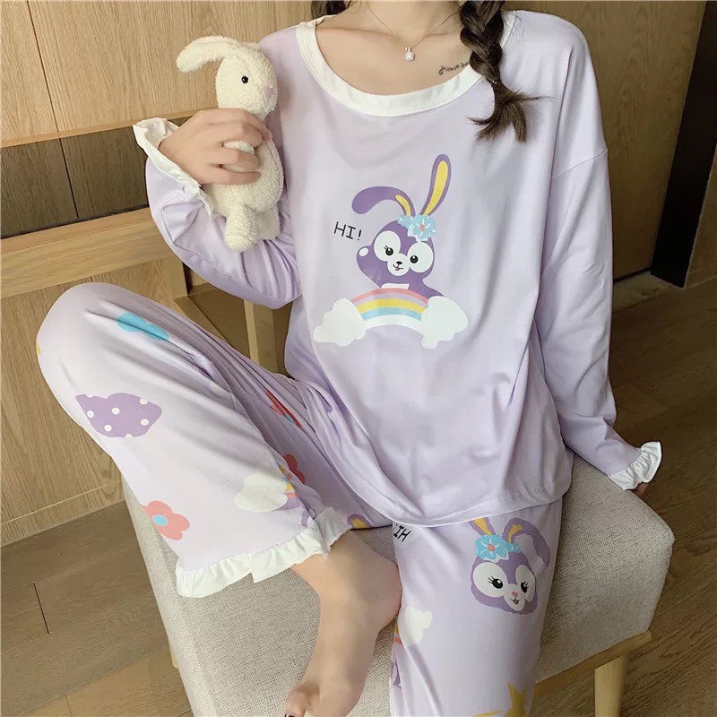 [ẢNH THẬT] ĐỒ BỘ MẶC NHÀ TAY DÀI QUẦN DÀI CỔ TRÒN - ĐỒ BỘ NGỦ - MÈO INDA HOUSE